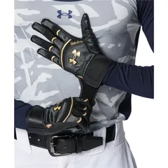underarmour(アンダーアーマー) 53ヤードプロバッティンググローブ 野球ソフトバッティングG (6001314-001)26SS、BLK/BLK