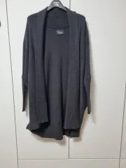 ZARA ザラ ニット ロング カーディガン チャコール グレー