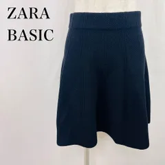 ZARA BASIC　ザラ　S　黒　ブラック　脚長美脚　シンプル　ウエストゴム　ミニスカート　台形スカート 3510