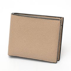 ヴァレクストラ / Valextra　小銭入れ付き二つ折り 4カード / コンパクト ウォレット　ソフトカーフスキン　グレージュ系 【中古】