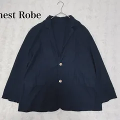 nest Robe UpcycleLino キャンバストラッドジャケット ネイビー F 麻混 金ボタン 日本製 2023SSのサムネイル