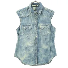 未使用 Levi's リーバイス フレンチスリーブ デニムシャツ S ブルー レディース 古着のサムネイル