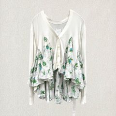 SACAI カーディガンチュニック 14ss 異素材ドッキング 花柄 - メルカリ