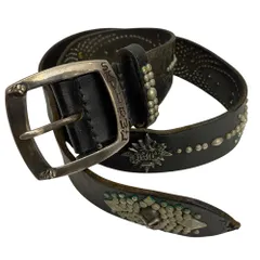 ビルウォールレザー BILL WALL LEATHER × SKULL スタッズ ベルト シルバー サイズ2 ベルト・サスペンダー メンズベルト ブラック 201goods-932 VBのサムネイル