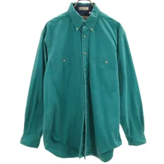 COTTON BROTHERS コットンブラザーズ 90s USA製 オールド 長袖 ボタンダウンシャツ L グリーン メンズ 古着