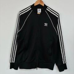 adidas ブラック ジップアップジャケット - メルカリ