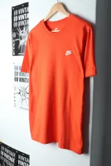 (M-L) ナイキ 半袖 Tシャツ オレンジ スウッシュ オールドスクール-148A4