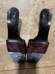 GUCCI】グッチ GGキャンバスミュールサンダル ダークブラウン 5 1/2