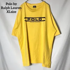 【Polo by Ralph Lauren】90s ヴィンテージ プリントロゴ オーバーサイズ 半袖Tシャツ US古着 USA輸入 イエロー XLsize