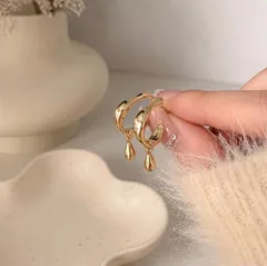 s94 【高見え】ドロップピアス ゴールド/シルバー 揺れる 小ぶり フープ 韓国 上品