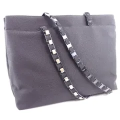 【Salvatore Ferragamo】サルヴァトーレフェラガモ チェーンショルダー キャンバス 黒 レディース ショルダーバッグ