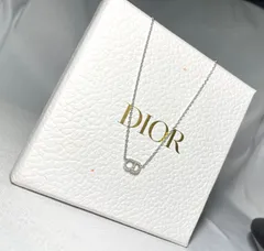 美品 近年モデル DIOR ディオール CD ロゴ ラインストーン装飾 ペンダントトップ チェーンネックレス シルバー 男女兼用 アクセサリー