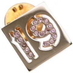CHANEL】シャネル No.19 ピンブローチ 金メッキ×ラインストーン