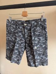 未使用品 セオリー 麻混 ボタニカル 花柄 ショートパンツ ネイビー 28 