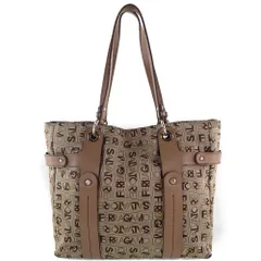 【Salvatore Ferragamo】サルヴァトーレフェラガモ キャンバス×レザー 茶 レディース トートバッグ