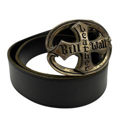 빌 월 가죽 BILL WALL LEATHER 크로스 로고 버클 가죽 925 실버 벨트 멜빵 남성 벨트 블랙 201goods-933 VB