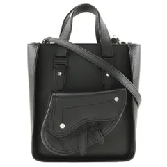 【Dior】クリスチャンディオール サドル ミニトート 2WAYショルダーバッグ カーフ 黒 レディース ハンドバッグ