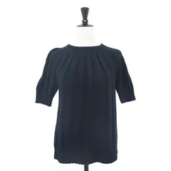 BOTTEGA VENETA ボッテガヴェネタ ニット ネイビー 紺 サイズ:38(M) / カシミヤ ハイネック 半袖 ニット / プルオーバー ワイドリブ / イタリア製 / トップス セーター【レディース】のサムネイル
