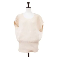 Chloe クロエ ベスト ライトピンク サイズ:M / カシミヤ ニット ベスト / ウエストリブ ワイド ラウンドネック 畦編み / トップス セーター プルオーバー【レディース】【中古】のサムネイル