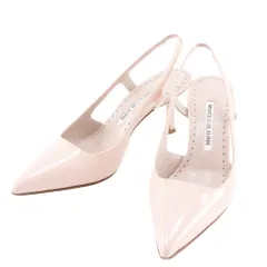 【MANOLO BLAHNIK】マノロブラニク バックストラップ パテントレザー ピンク レディース パンプスのサムネイル