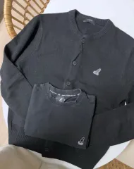 カンゴール ウィメンズ ブラック ニットカーディガン 半袖 Tシャツ セット (55 サイズ)のサムネイル