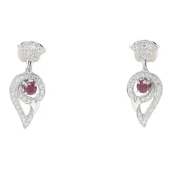 【BVLGARI】ブルガリ ディーバドリーム K18ホワイトゴールド×ルベライトトルマリン×ダイヤモンド レディース 14.4g イヤリングのサムネイル