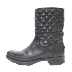 MONCLER モンクレール ブラック 黒 サイズ:36(23.0cm) | ニュー ピカデリー キルティング レザー ブーツ | NEW PICCADILLY | ショートブーツ | ミドル丈 ラウンドトゥ | イタリア製【レディース】【中古】のサムネイル