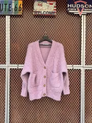 ZARA ザラ オーバーサイズ アンゴラ ウール アバント 핑크 ニット カーディガン M