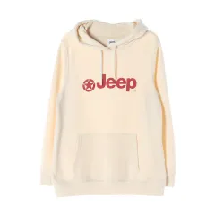L JEEP ジープ クリーム ロゴ オーバーサイズ フーディ フードTのサムネイル