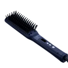 SALONIA サロニア | [ヒートブラシ] 【スリム・ネイビー】 ヘアアイロン ストレート マイナスイオン 前髪 カール 外ハネ SL-012NVS