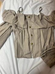 美品 エンフォルド 長袖ブラウス フリル パフスリーブ ストレッチ 伸縮 