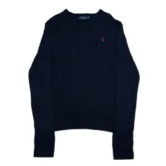 M POLO RALPH LAUREN (ポロラルフローレン) レッド ポニー ネイビー ケーブルニット