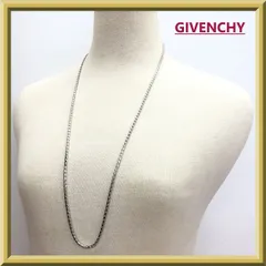 【美品】ヴィンテージ GIVENCHY ジバンシー ジバンシィ ネックレス ロングネックレス チェーンネックレス 細め シンプルデザイン シルバー色 ブランド レディース アクセサリー ファッション小物 正規品　A11