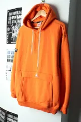 (M-L) ルコックスポルティフ フード付きTシャツ 起毛 オレンジ Anorak (アノラック) -15F62