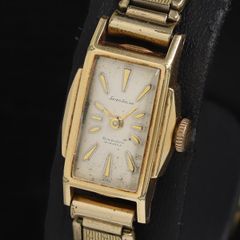 希少 60s オリエント 手巻き 19石 アンティーク カットベゼル 金 