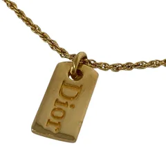 美品/Christian Dior/ディオール/ロゴ/プレート/ネックレス/ゴールドカラー/箱付/レディース/RS1168