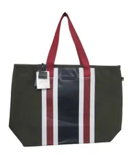 【未使用】【タグ付き】、トミー ヒルフィガー Tommy Hilfige 特大 キャンバス トートバッグ B4 カーキ色 ■管理番号L29956YER-260418-（990）