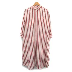 スピック&スパン Spick&Span シャツ ワンピース ロング 長袖 ストライプ ベージュ /KT18