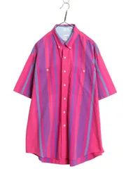 【お得なクーポン配布中!】 90s チャップス ラルフローレン 半袖 ボタンダウン シャツ メンズ XL オールド ポロ ストライプ オックスフォード 半袖シャツ 大きいサイズ