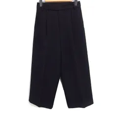 アーバンリサーチ ドアーズ URBAN RESEARCH DOORS タック ワイド クロップド パンツ センタープレス 無地 36 ブラック 黒 /FT34
