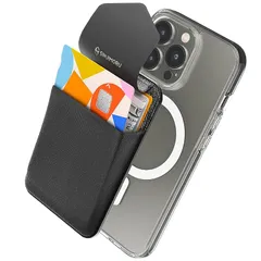 【新品】 【滑り止めシリコンパッド追加】Sinjimoru Magsafe対応 iPhoneカードケース、蓋付きマグネット携帯カードホルダー SUICA 定期入れ クレジットカード背面ポケットiPhone16 Plus Pro Pro Max iPhone 0