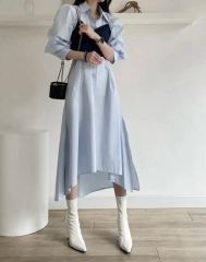 dazzlin リボンディティールイレヘムシャツワンピース ミックス S