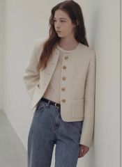 美品✨Plage ツイードジャケット 36 ウール ノーカラー 24AW - メルカリ