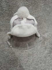耳あて バイオレット 白 冬 帽子