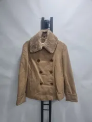 MAX MARA マックスマーラ ウール ダブル ショートコート キャメルヘア ファー付き ベージュ 38