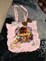 フランシュリッペ つかまえた！ねこ リボンチャーム付フリルトート