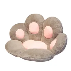 かわいいクッション 猫の肉球の形 レイジースーザン クマの肉球 猫の肉球クッション チェアクッション 暖かい フロアクッション レストランに適しています オフィスチェア 子供部屋 面白い 子供用ギフト (グレー)のサムネイル