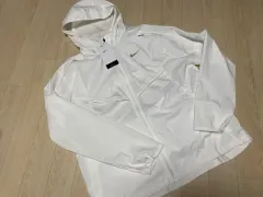 ナイキ ランニング ドライフィット 白 ウィンドブレーカー フード ジップアップ / L XL
