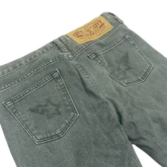 XXS 27 28 ) A BATHING APE アベイシングエイプ スター 刺繍 ロゴ デニム パンツのサムネイル