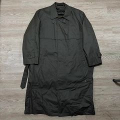高級シルク混 LANVIN PARIS ライナー付き ステンカラーコート グレー